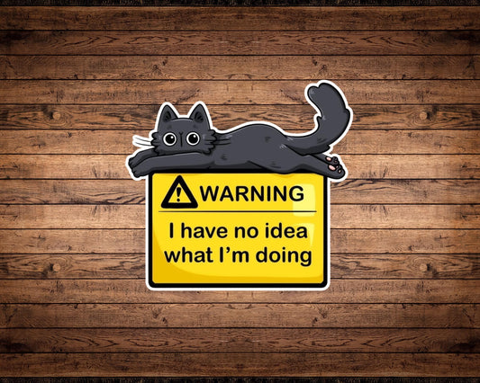 Warning Cat Vinyl Sticker