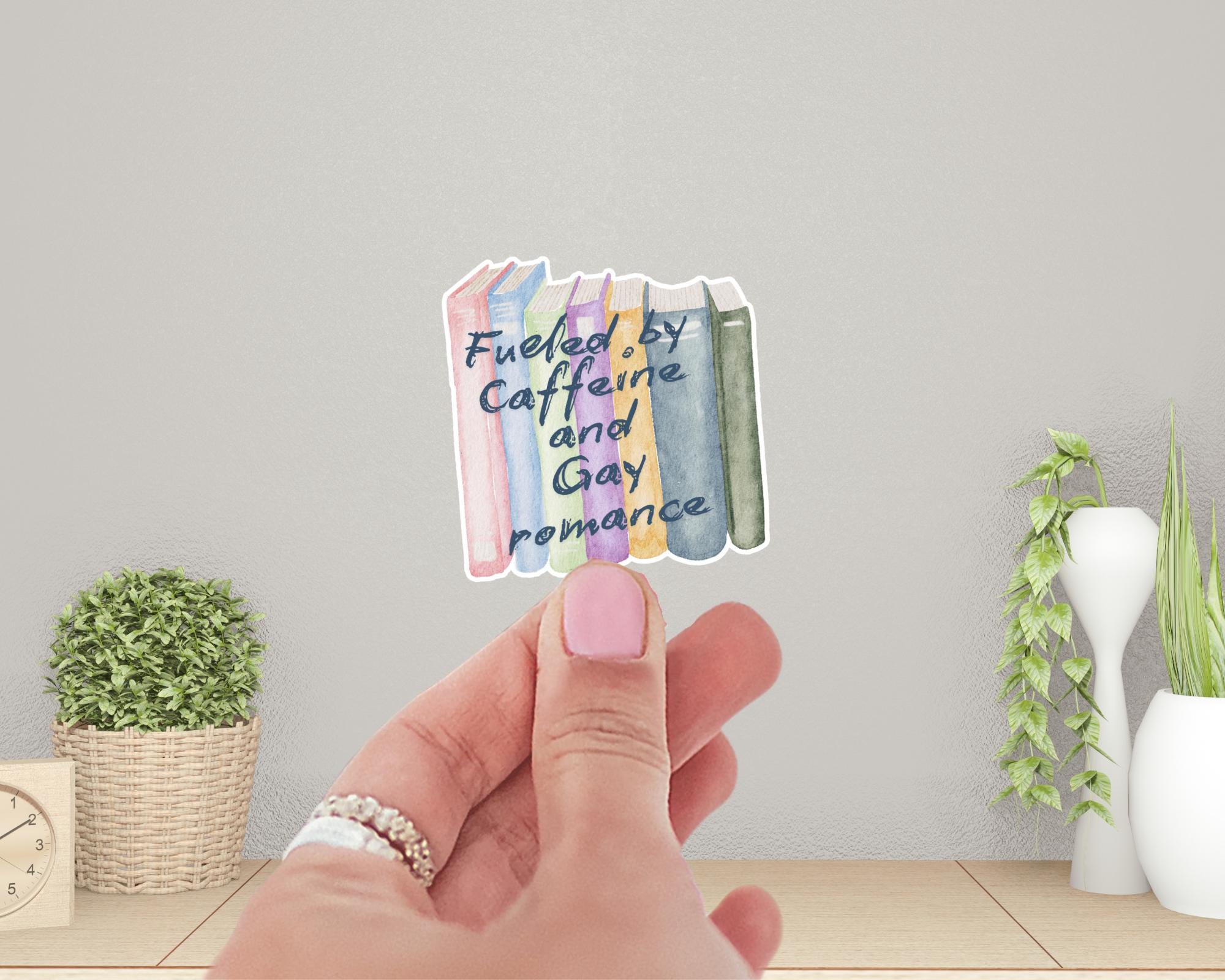 Fueled by Caffeine and Gay Romance Sticker