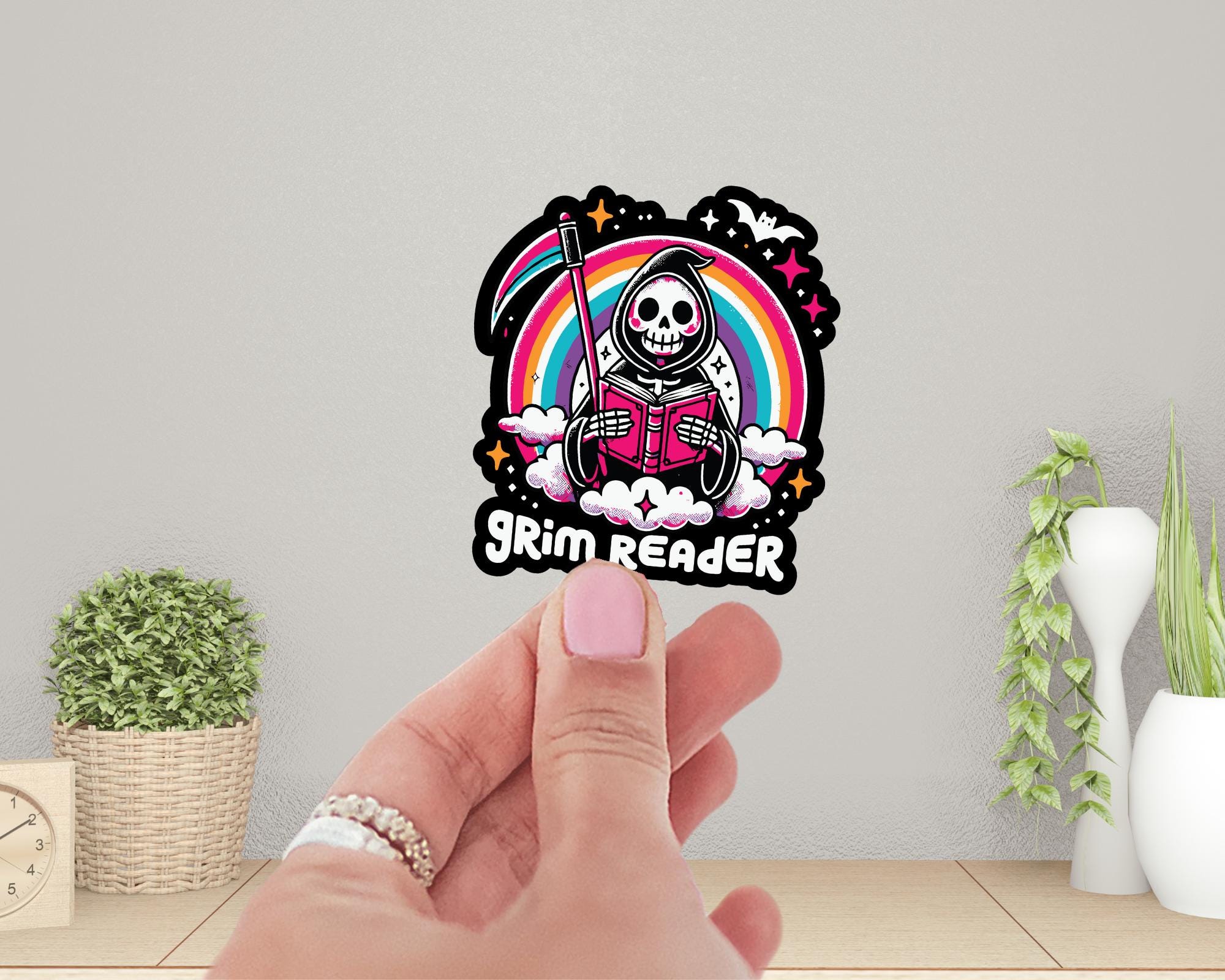 Grim Reader Sticker