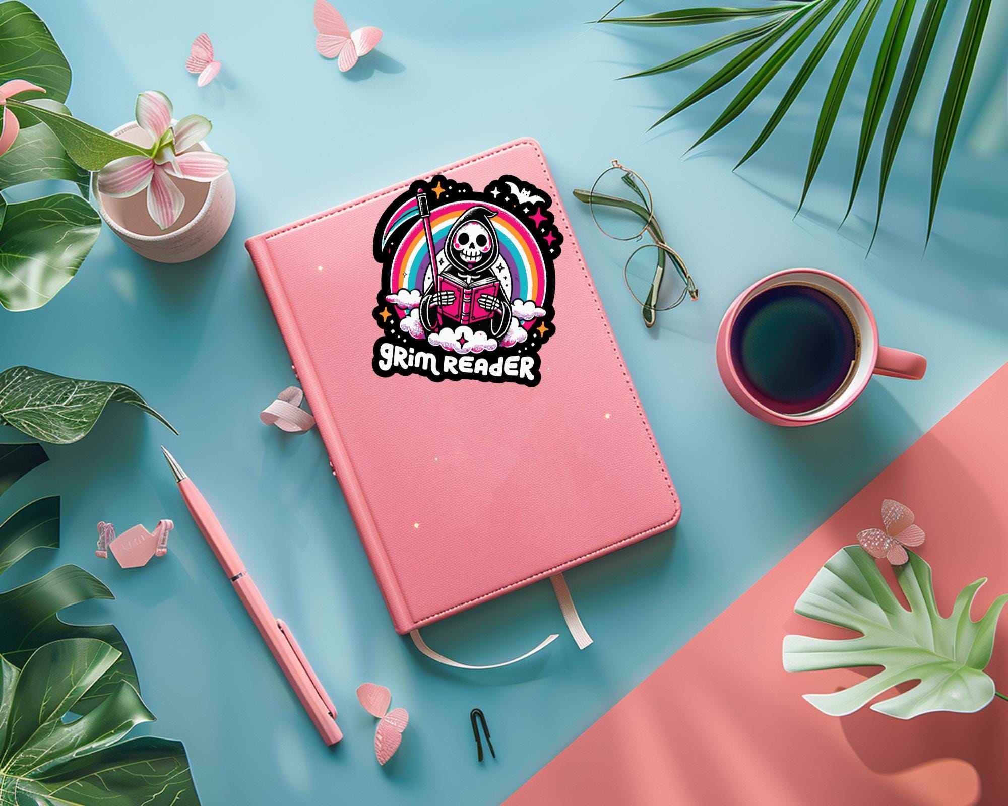 Grim Reader Sticker