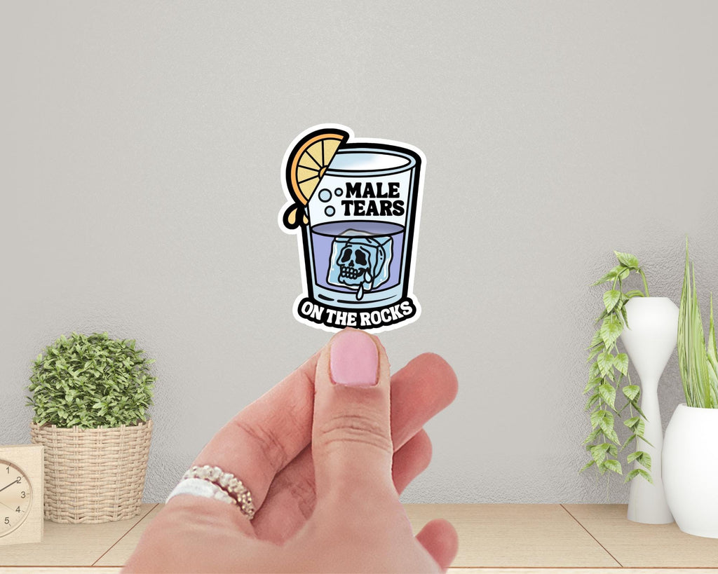 Male Tears on the Rocks Sticker