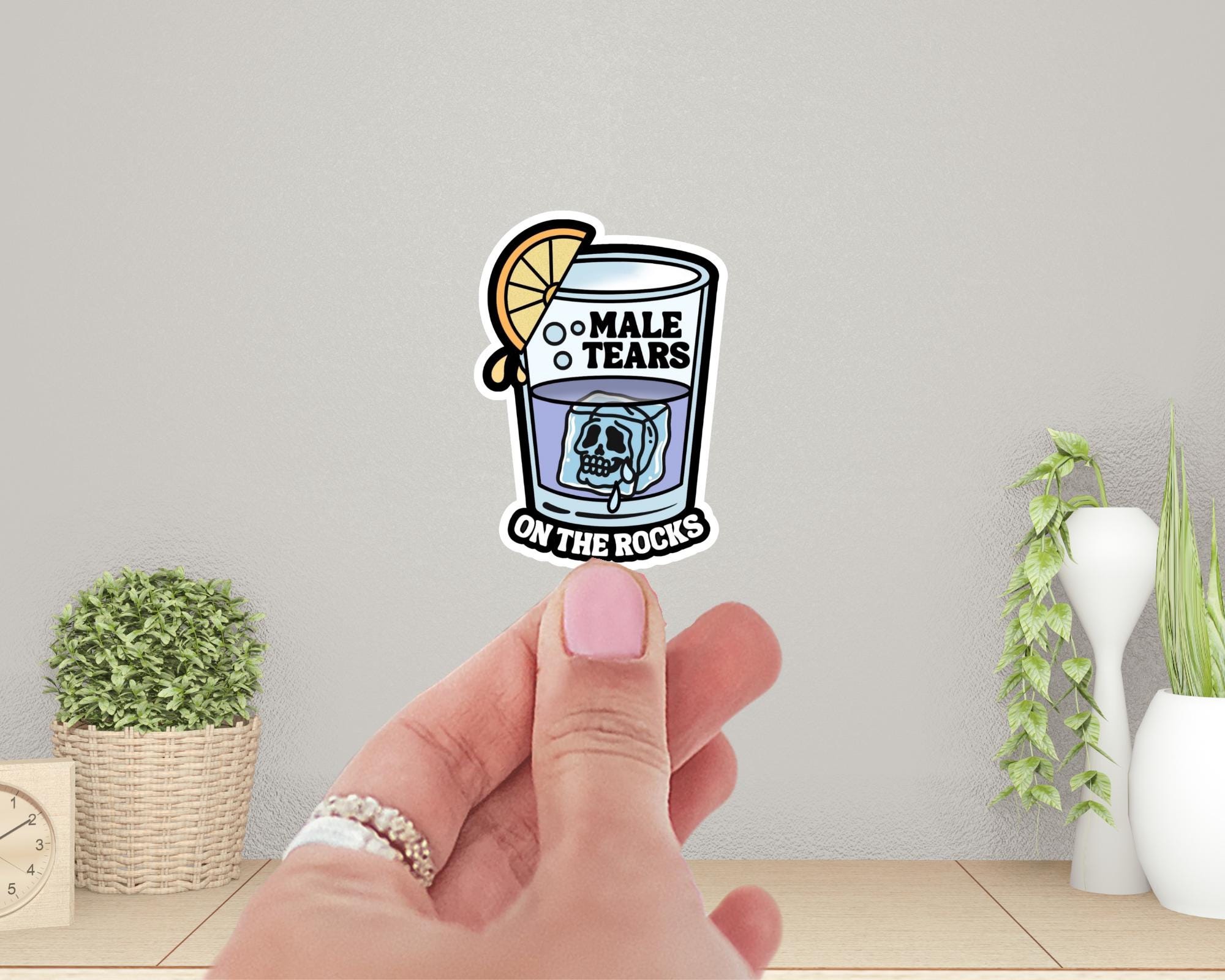 Male Tears on the Rocks Sticker