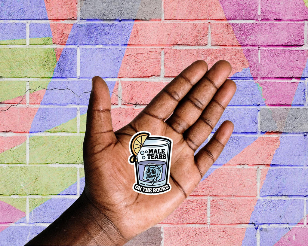 Male Tears on the Rocks Sticker