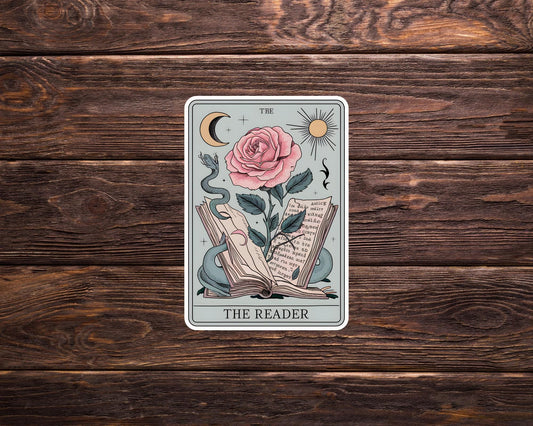 The Reader Floral Tarot Card Sticker