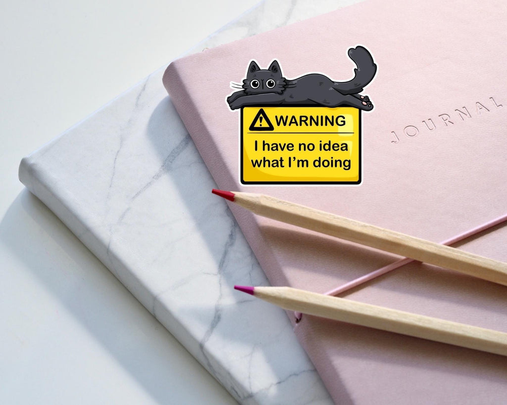 Warning Cat Vinyl Sticker
