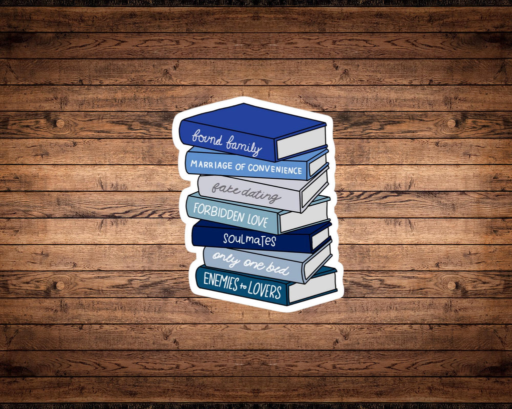Romance Trope Book Stack Sticker