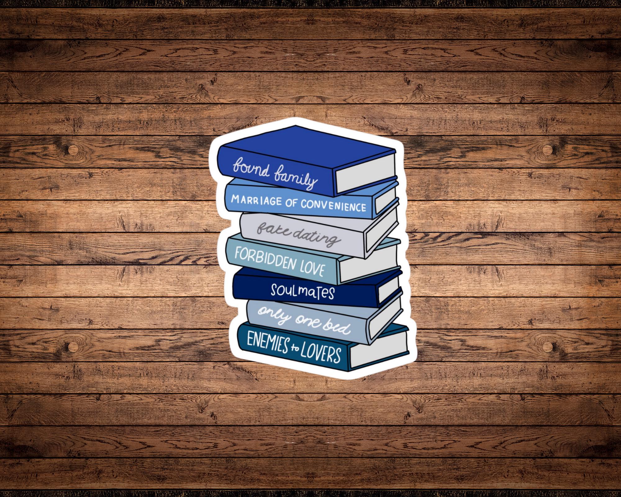Romance Trope Book Stack Sticker