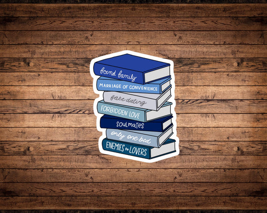 Romance Trope Book Stack Sticker