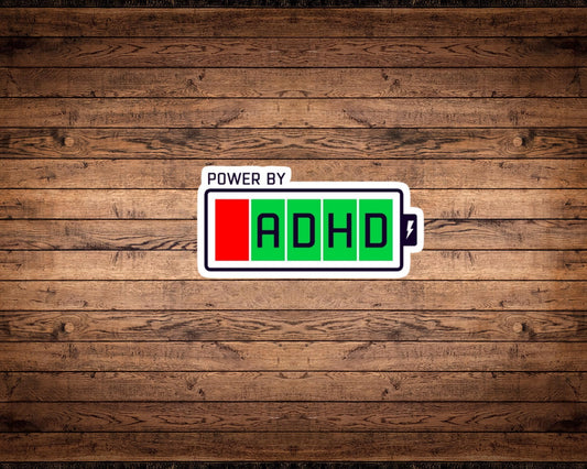 Powered by ADHD Sticker Neurodivergent Pride