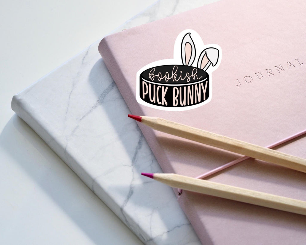 Bookish Puck Bunny Sticker