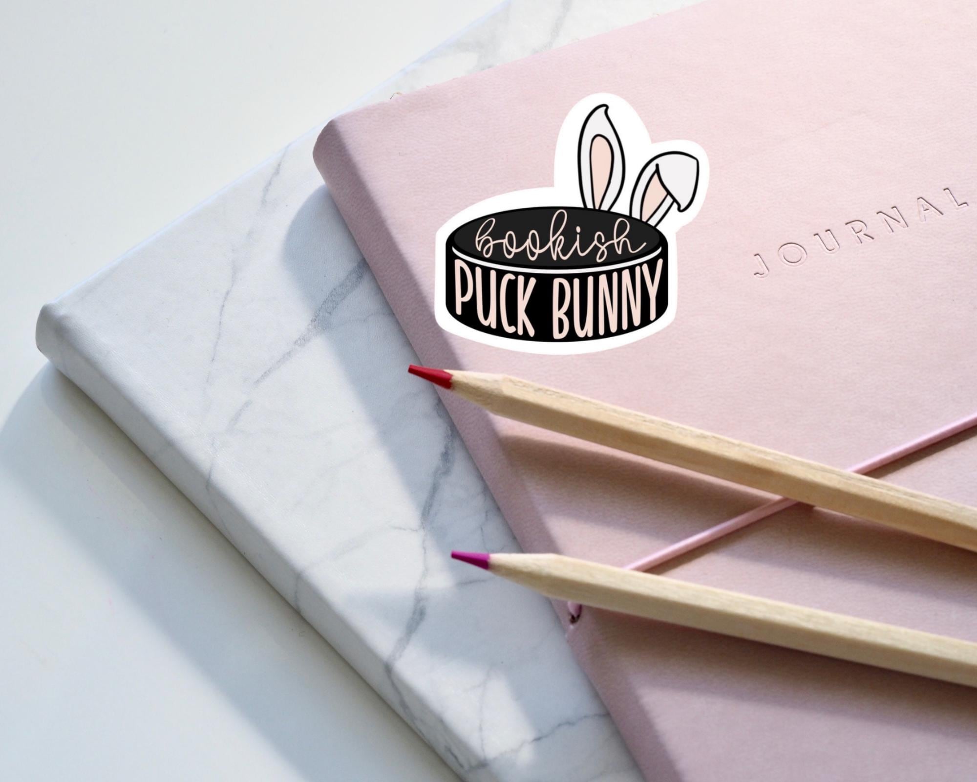 Bookish Puck Bunny Sticker