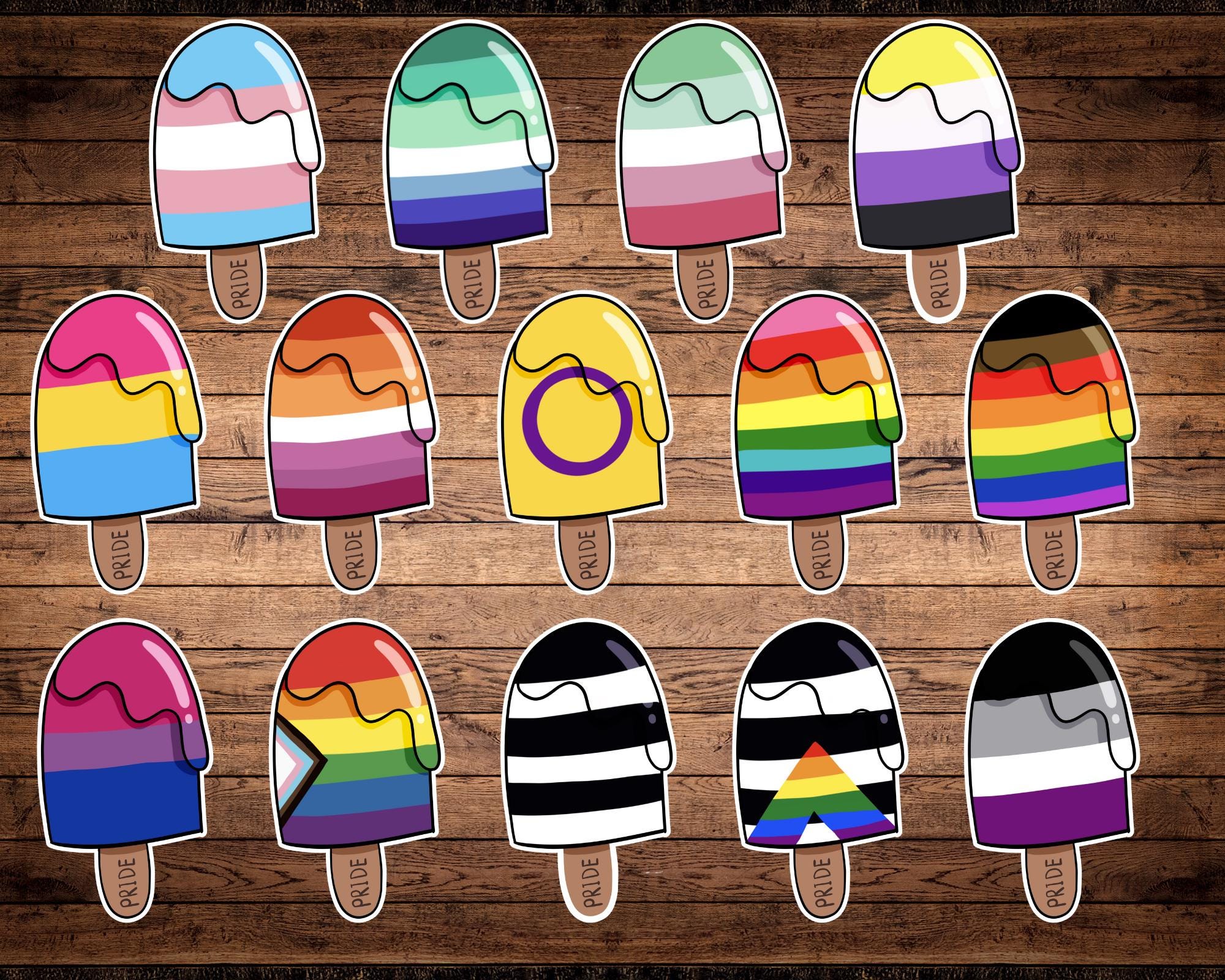 LGBTQ+ Pride Popsicle Sticker | Choose Your Pride Flag Design