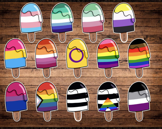 LGBTQ+ Pride Popsicle Sticker | Choose Your Pride Flag Design