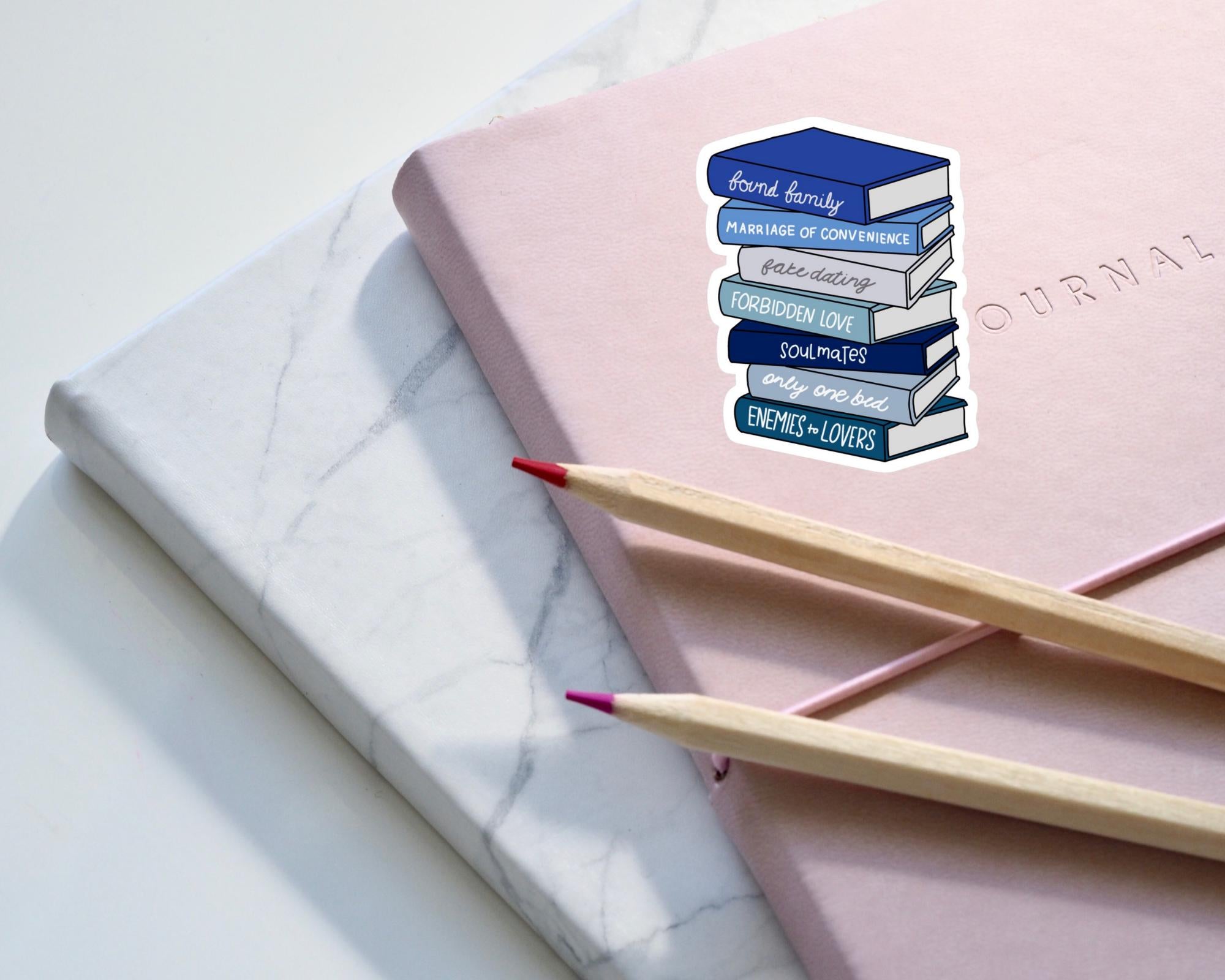 Romance Trope Book Stack Sticker