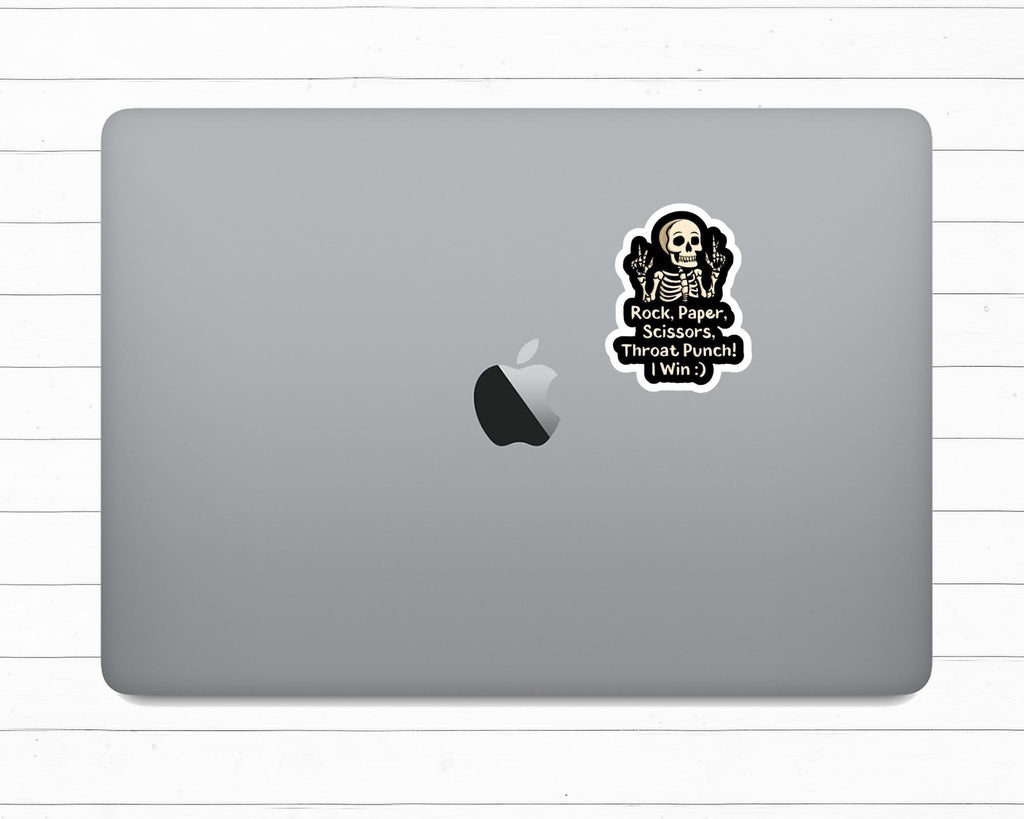 Rock, Paper, Scissors, Throat Punch! I Win :) Sticker